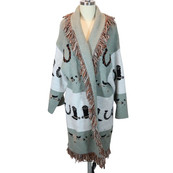 Zara Sweaters - ZARA Cowboy Fringe Cardigan Sweater NWT Size S Western Southwestern Rare